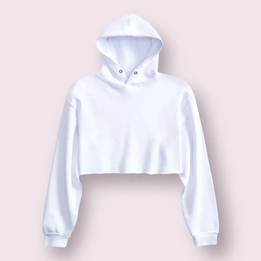 TS8000 | WOMEN'S RAW EDGE CROP HOODIES