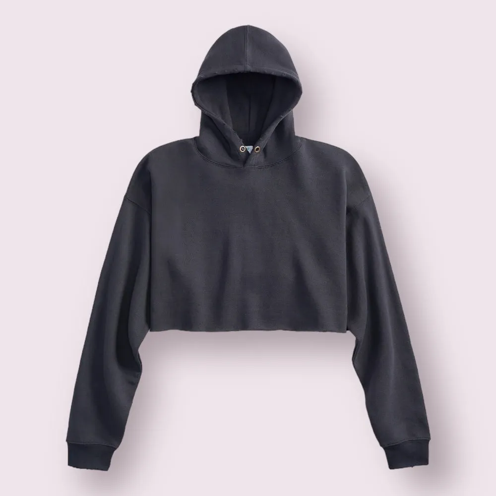 TS8000 | WOMEN'S RAW EDGE CROP HOODIES