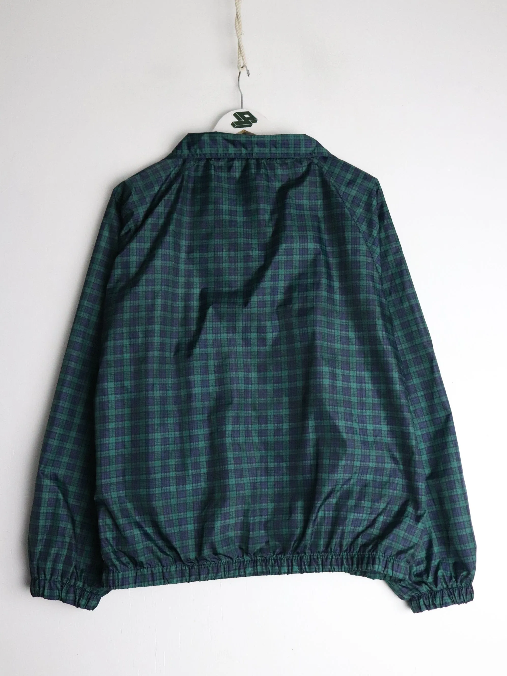 Vintage Jerzees Windbreaker Mens Medium Green Plaid