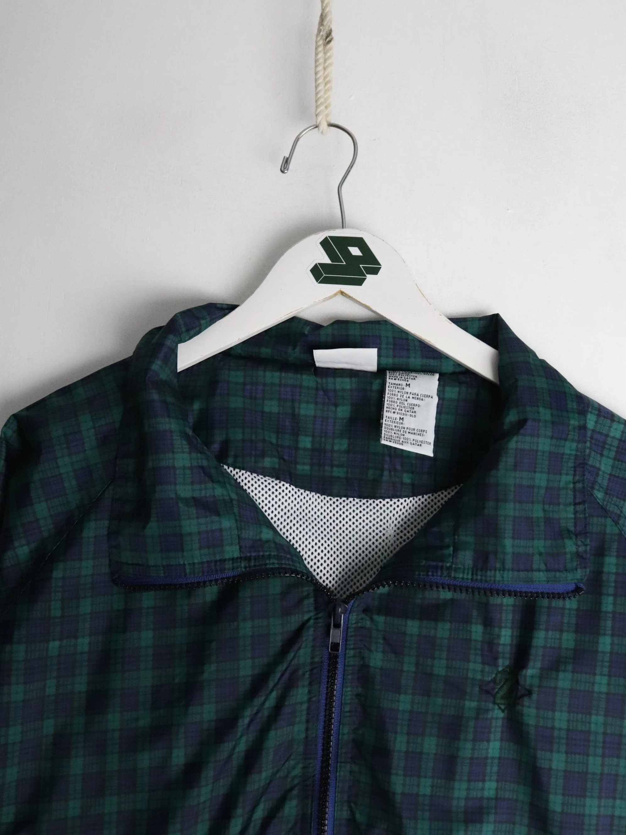 Vintage Jerzees Windbreaker Mens Medium Green Plaid