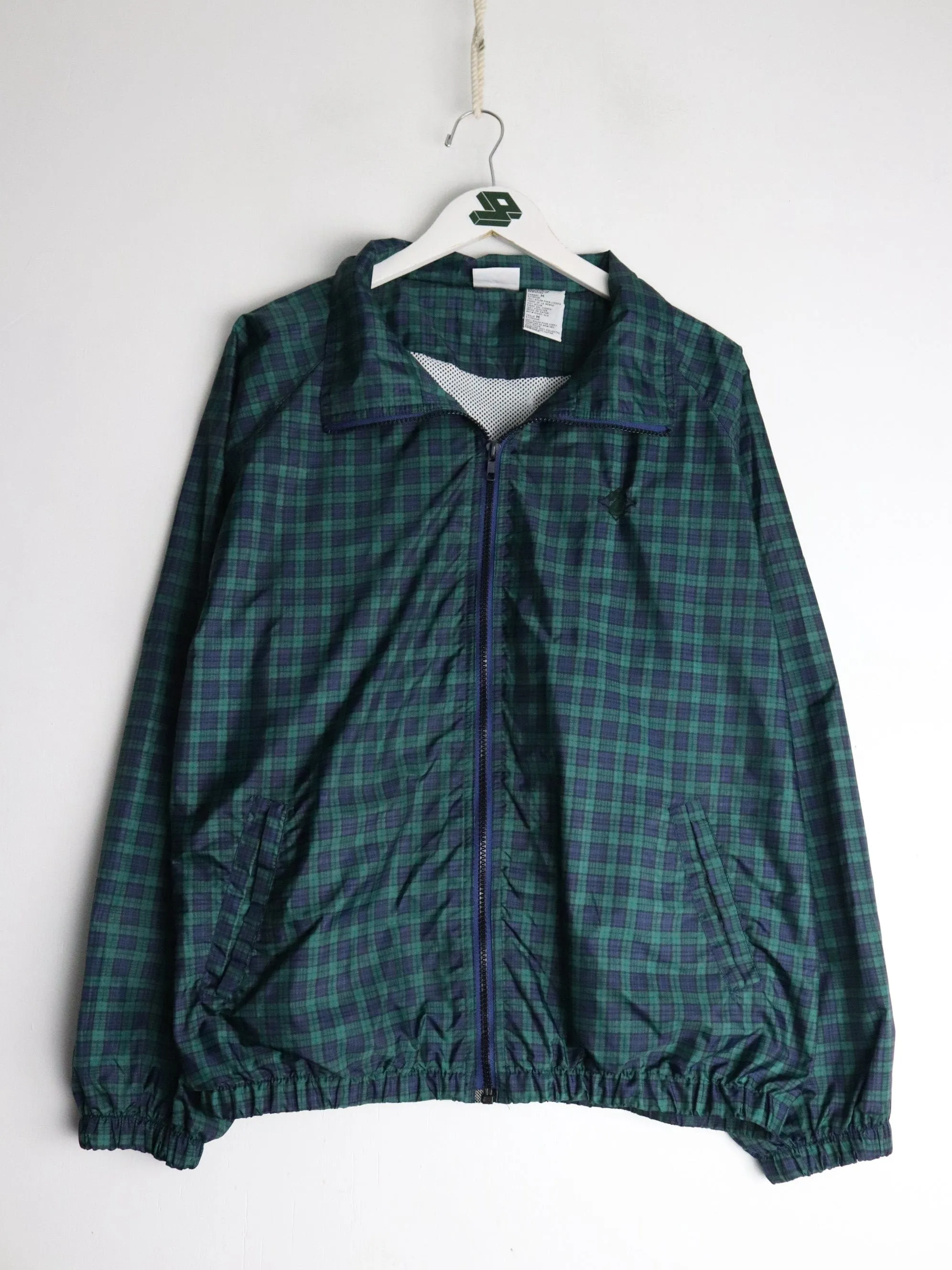 Vintage Jerzees Windbreaker Mens Medium Green Plaid