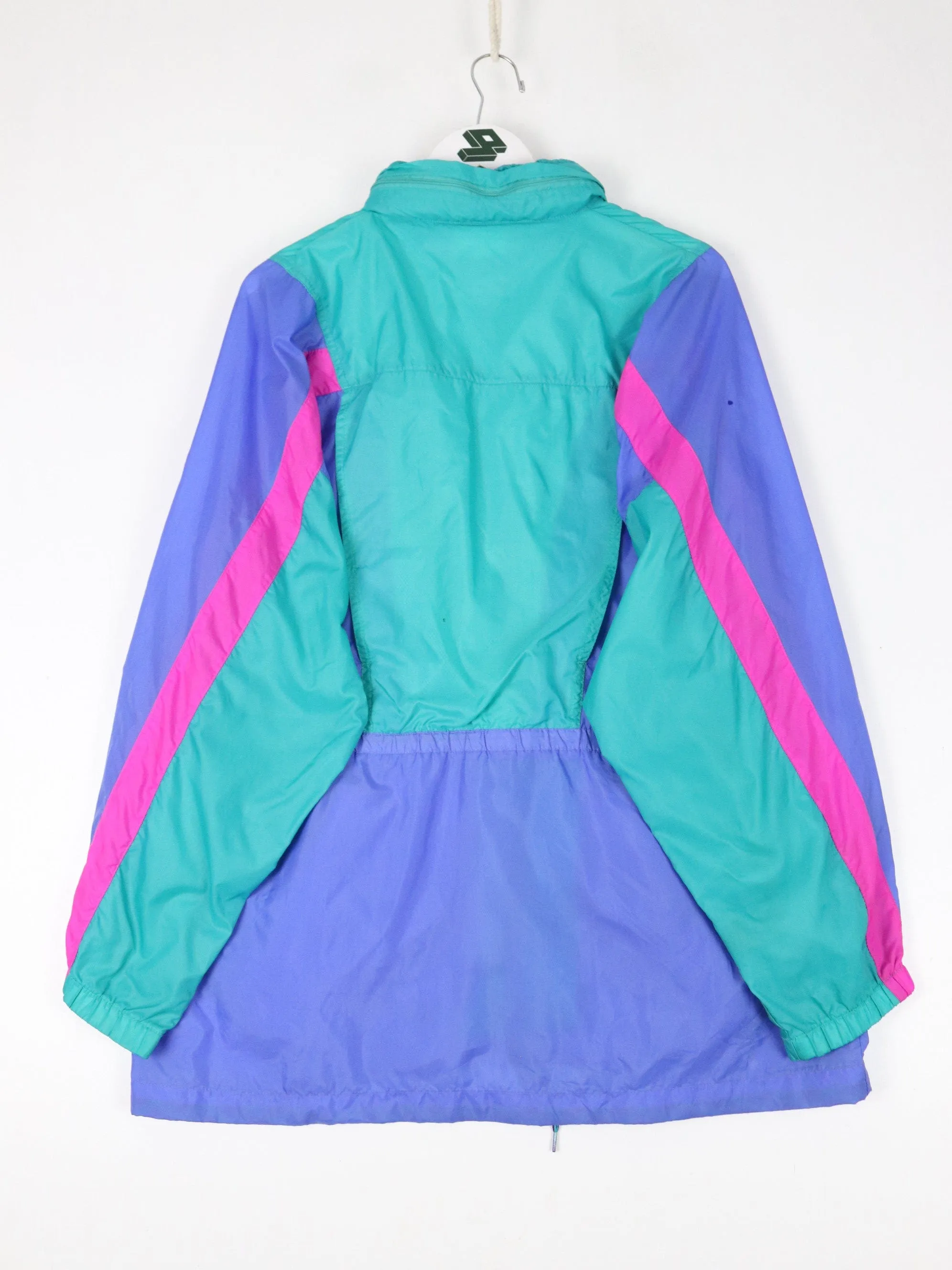 Vintage Reebok Windbreaker Womens Medium Blue 90s Jacket