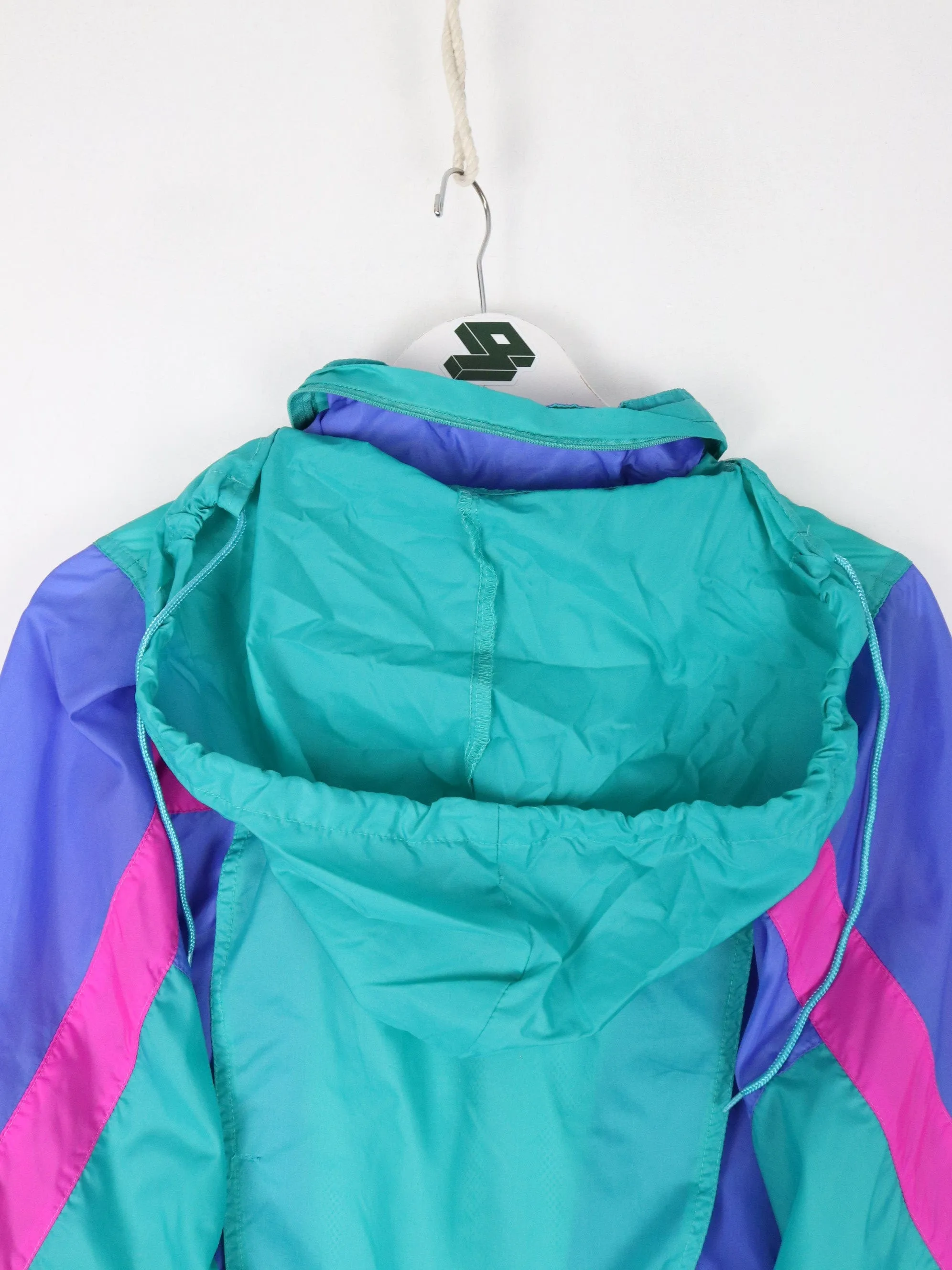 Vintage Reebok Windbreaker Womens Medium Blue 90s Jacket