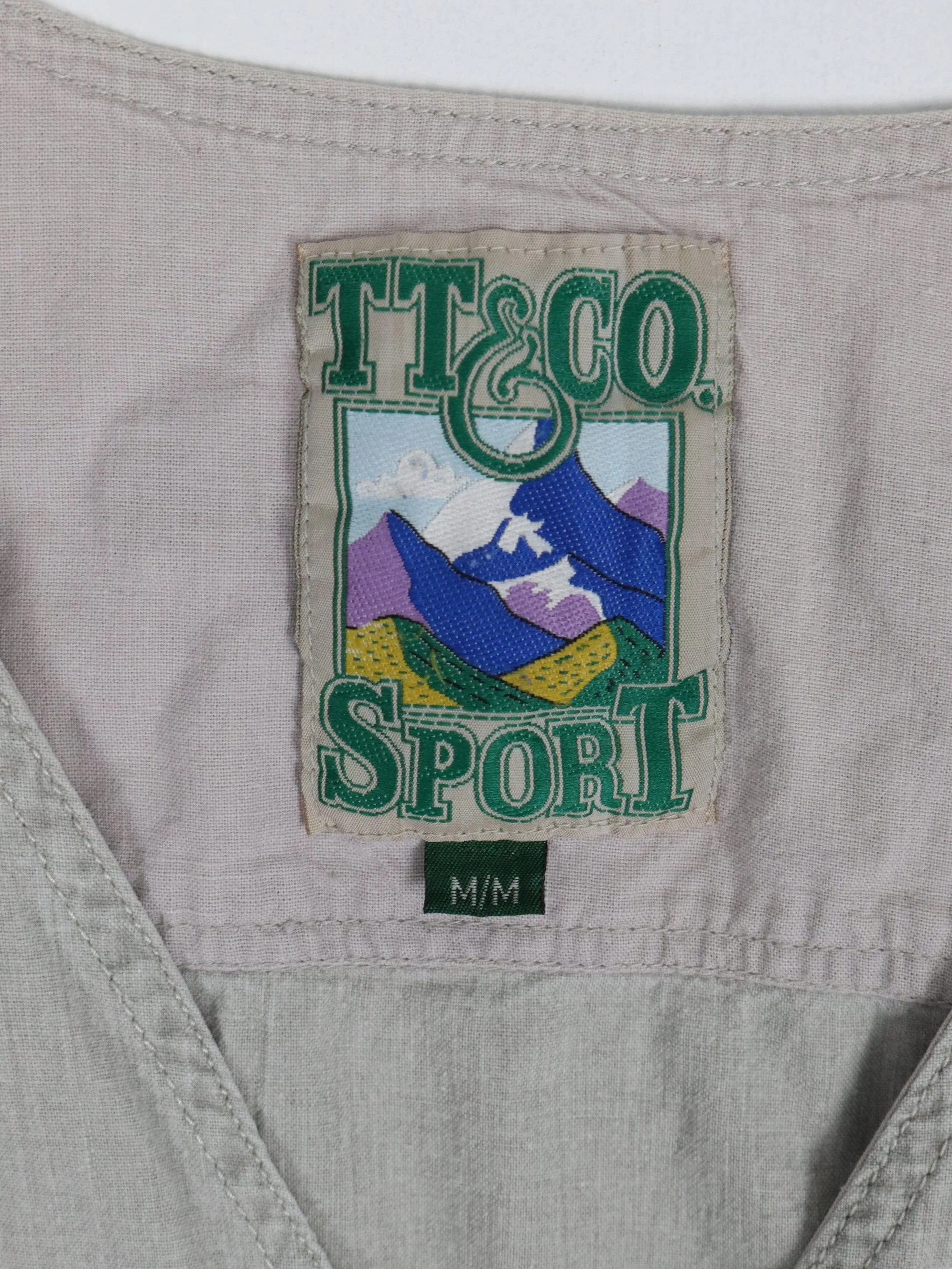 Vintage TT & CO Vest Mens Medium Beige Outdoors