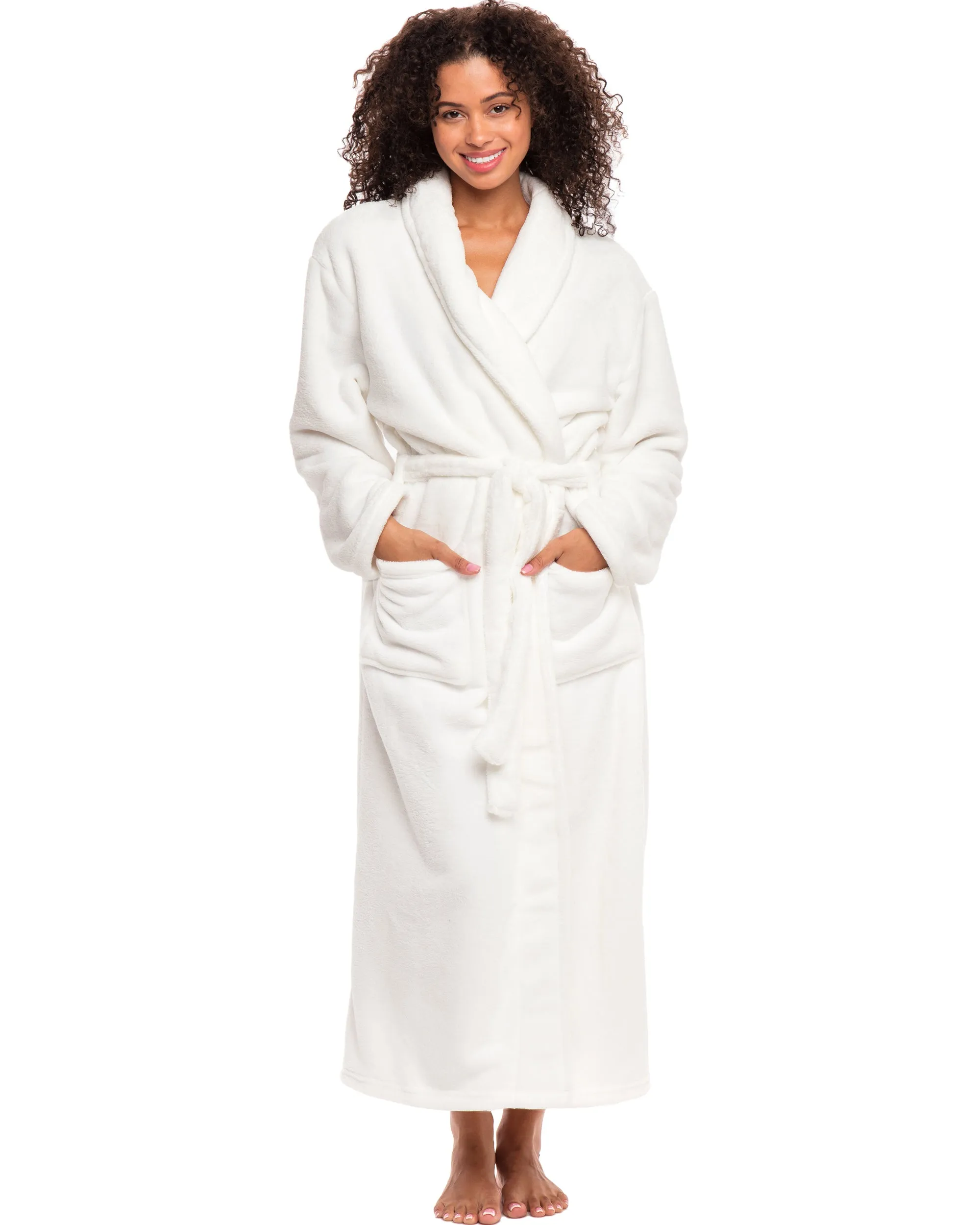 Women's Classic Winter Robe, Plush Fleece Bathrobe