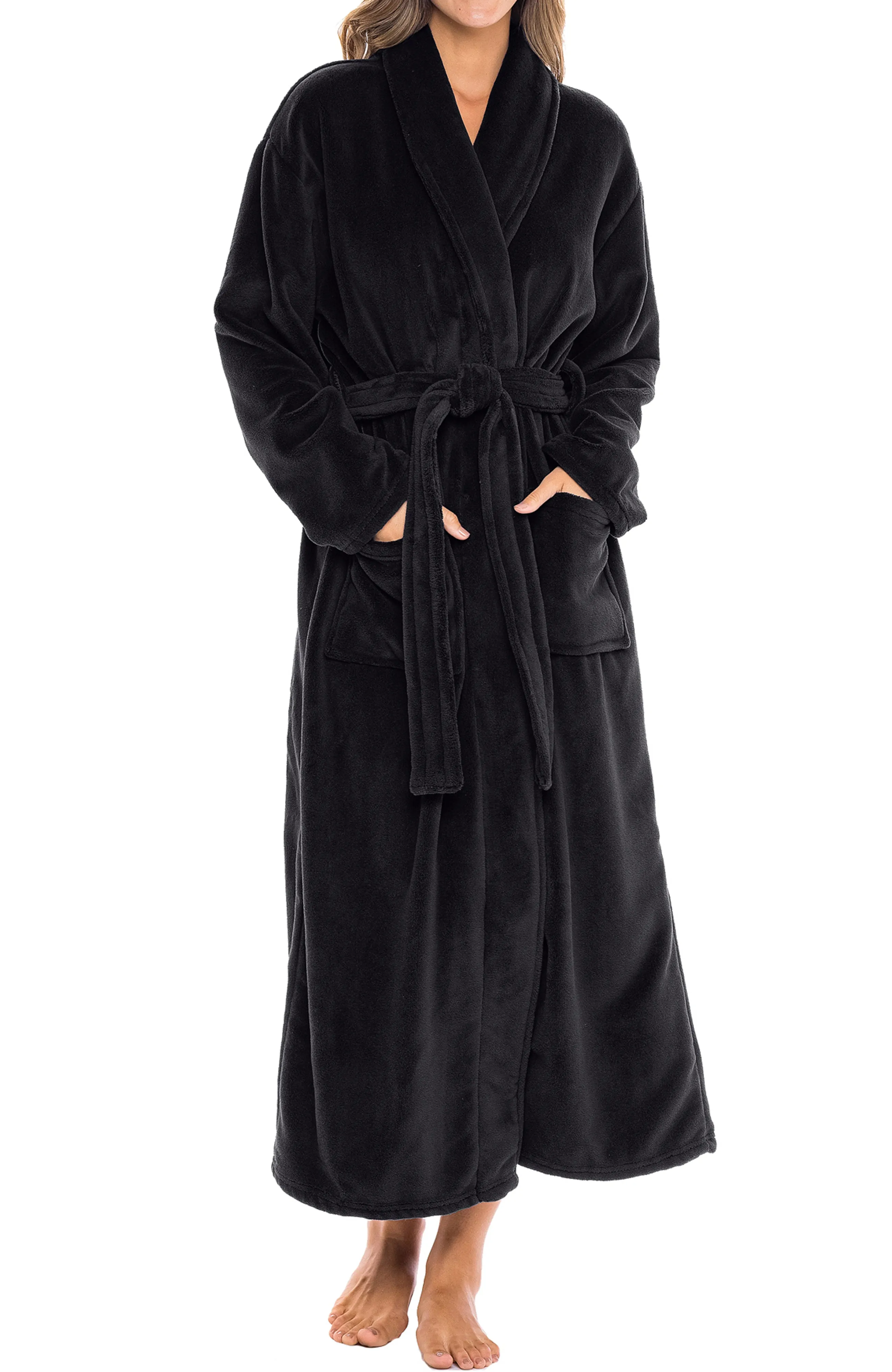 Women's Classic Winter Robe, Plush Fleece Bathrobe