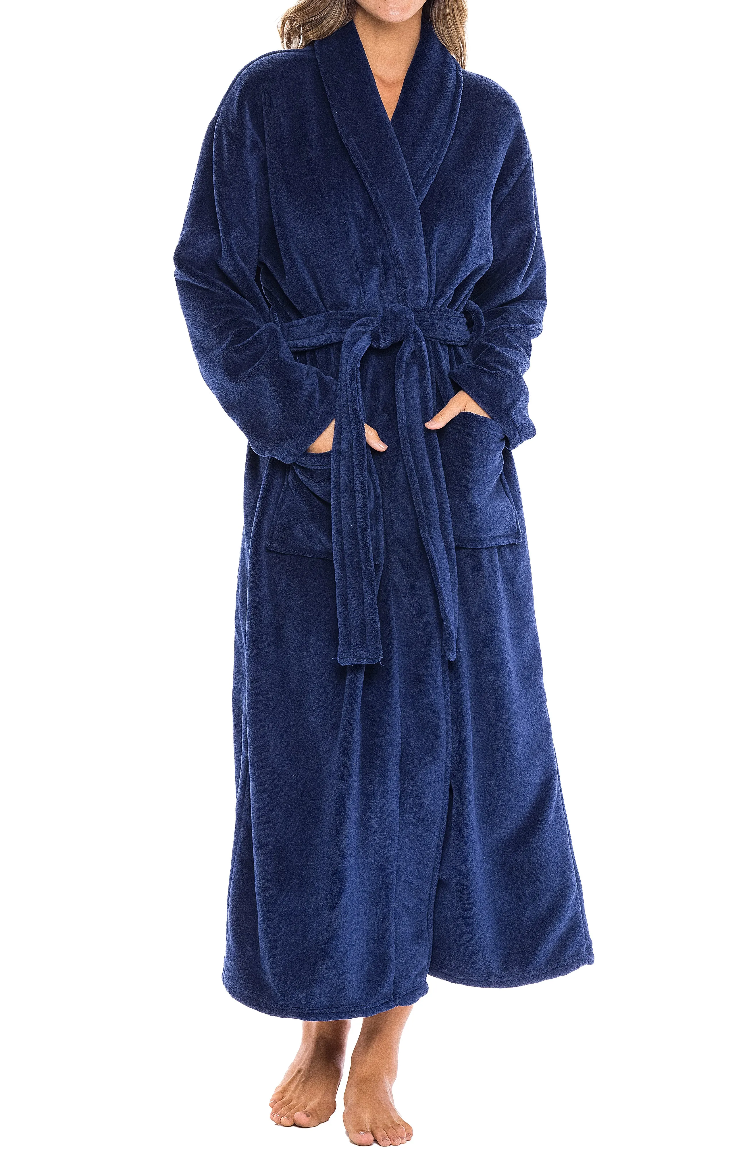 Women's Classic Winter Robe, Plush Fleece Bathrobe