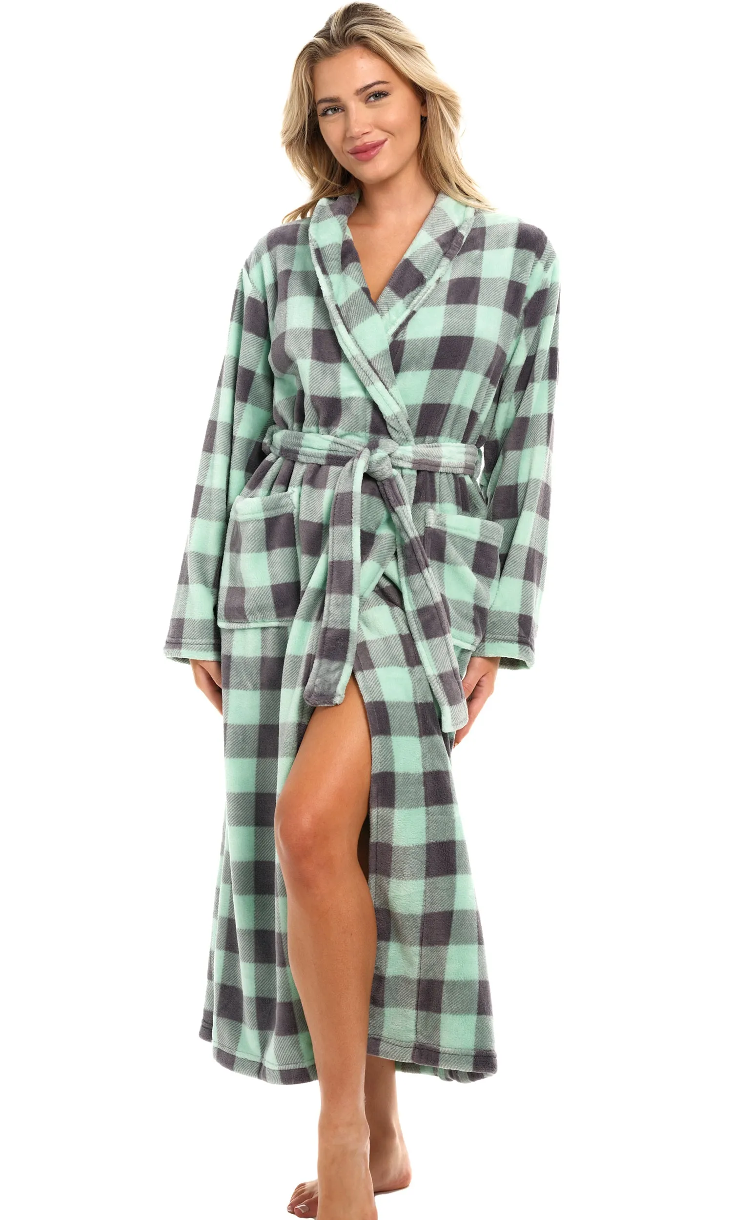 Women's Classic Winter Robe, Plush Fleece Bathrobe