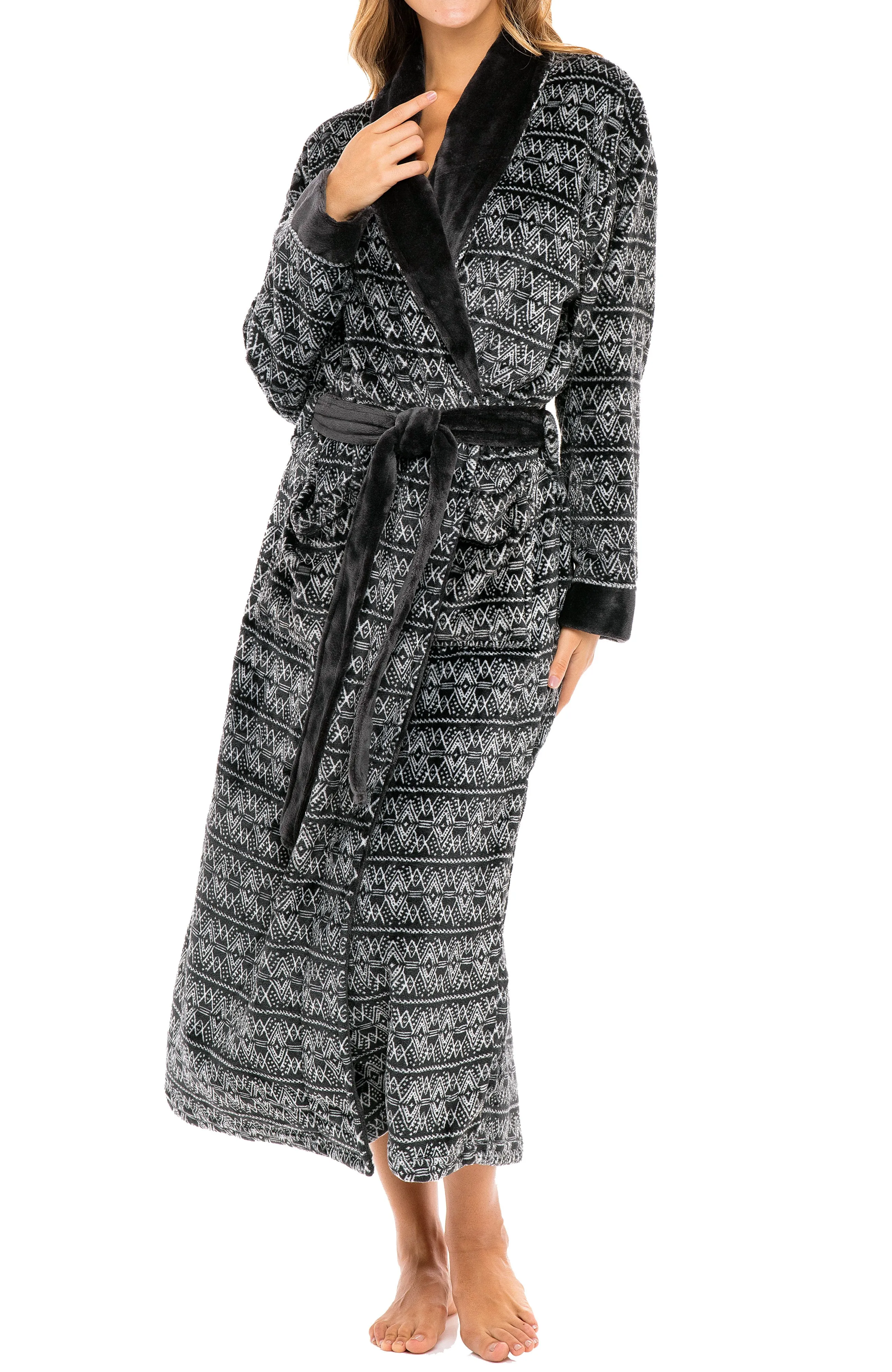 Women's Classic Winter Robe, Plush Fleece Bathrobe