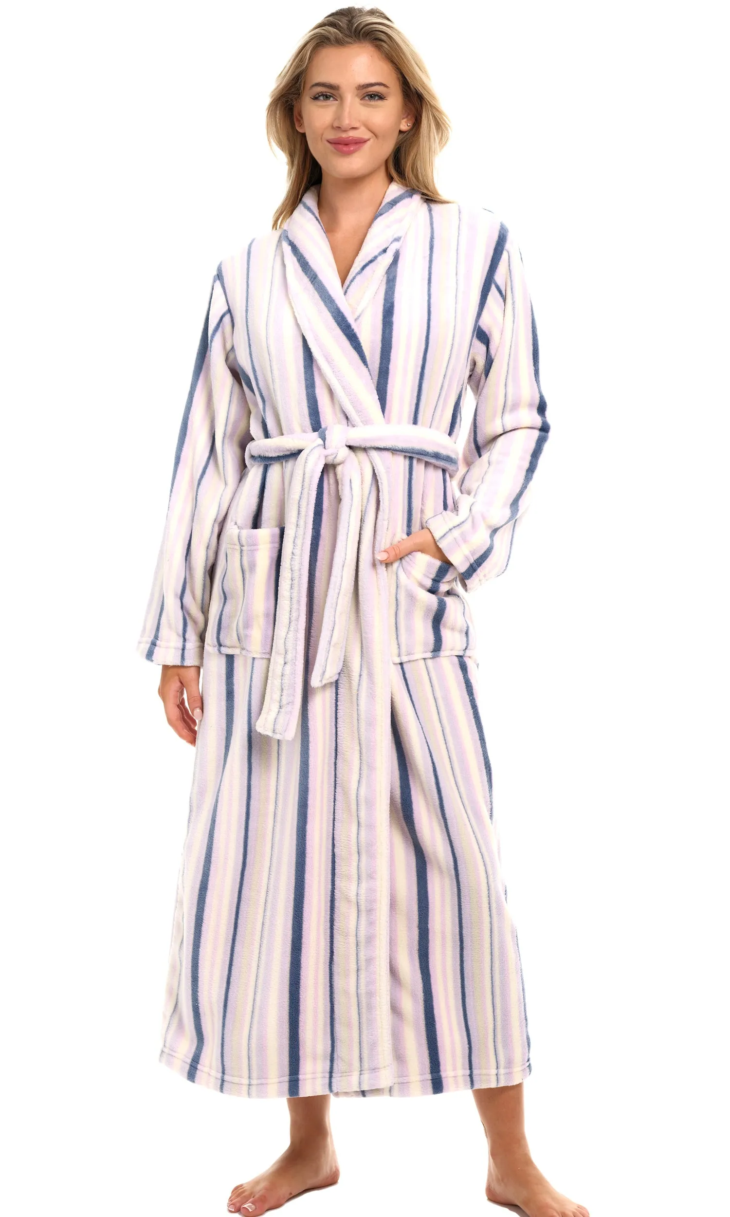 Women's Classic Winter Robe, Plush Fleece Bathrobe