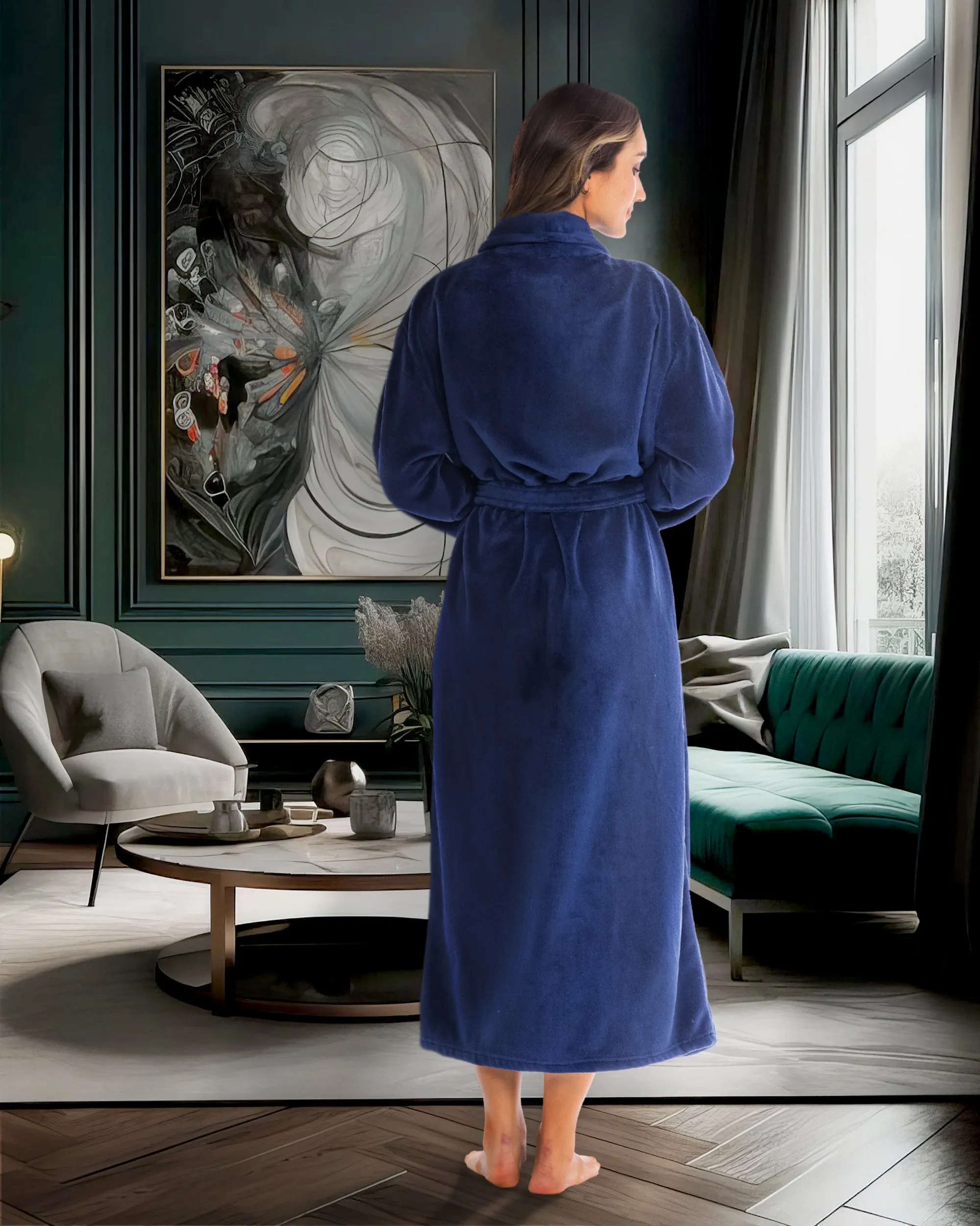 Women's Classic Winter Robe, Plush Fleece Bathrobe