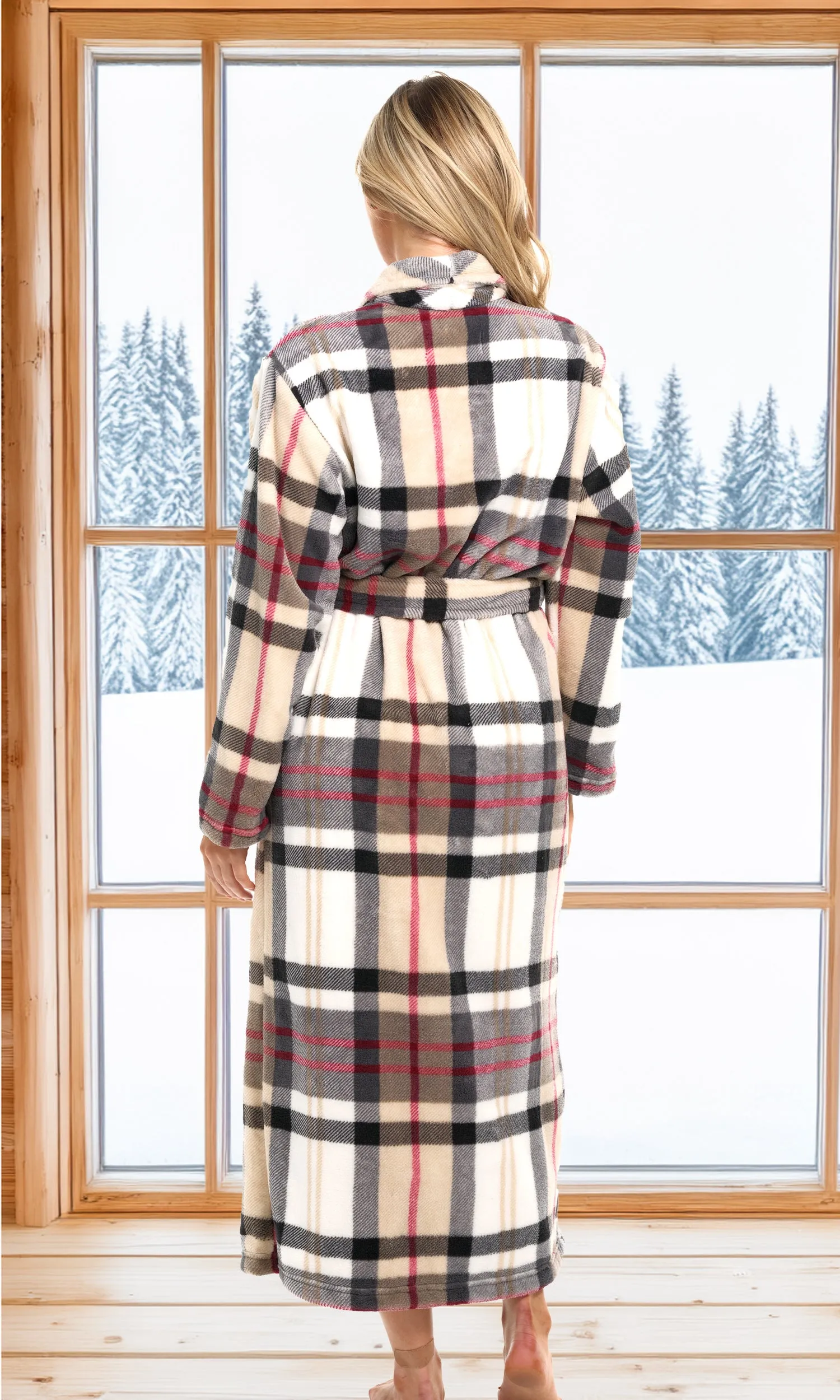 Women's Classic Winter Robe, Plush Fleece Bathrobe