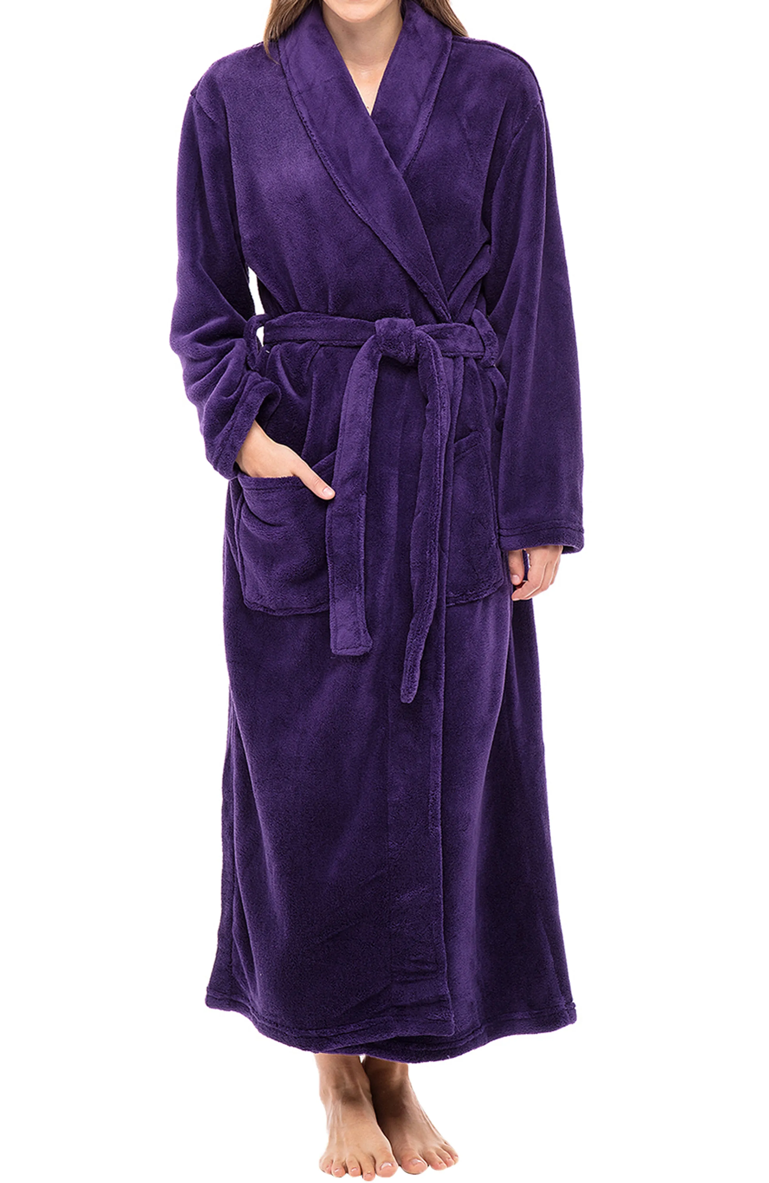 Women's Classic Winter Robe, Plush Fleece Bathrobe