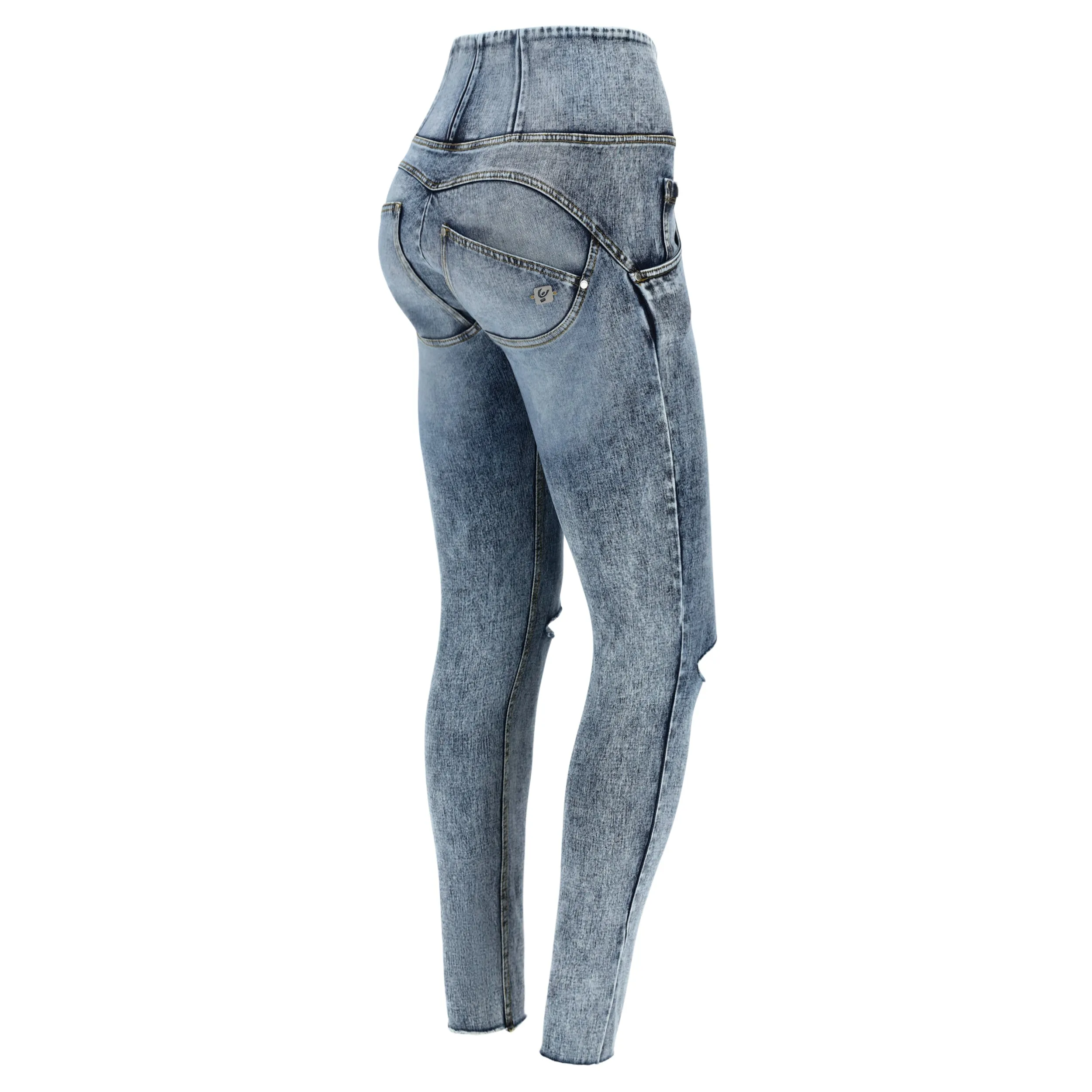 (WRUPSNUG2HS222-J19Y) Woven Denim WR.UP® Ripped Jeans met Hoge Taille