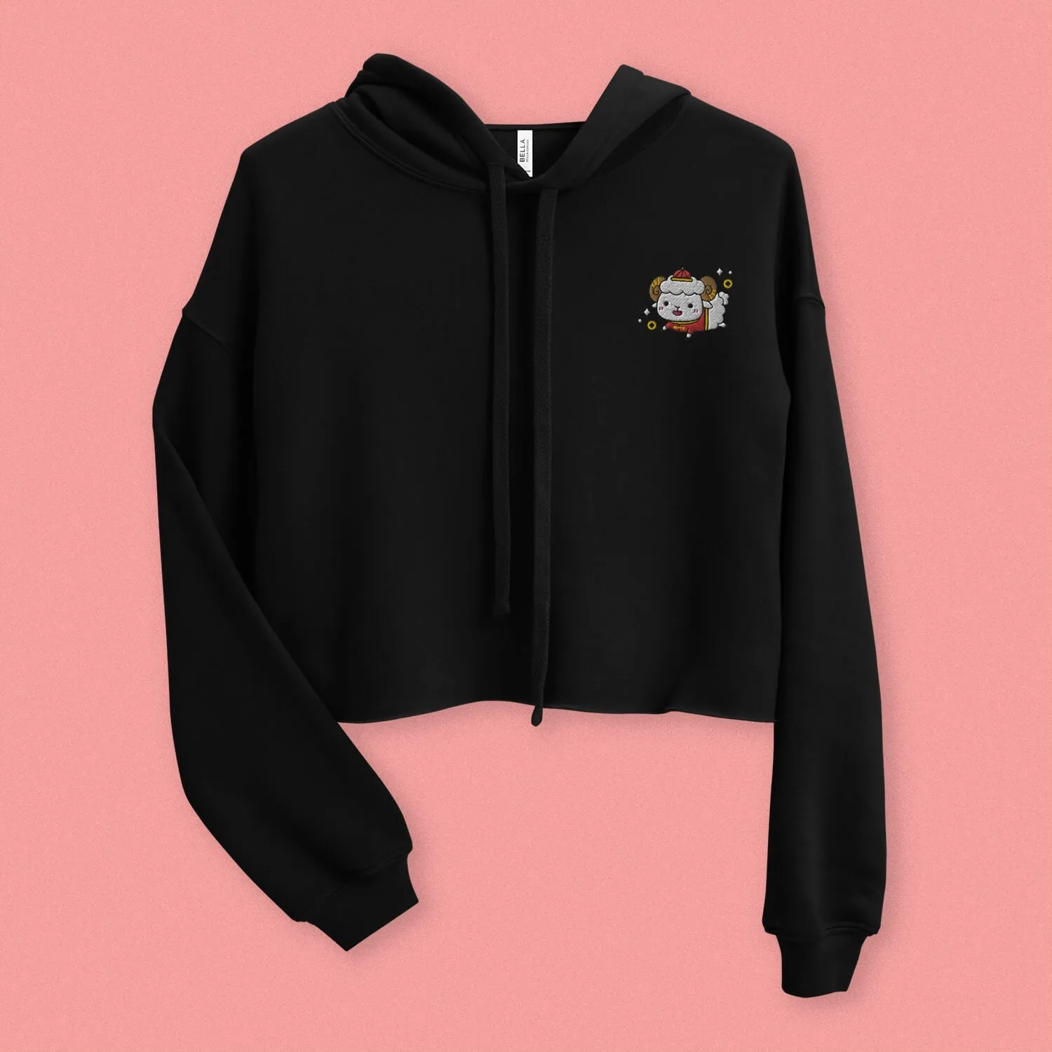 Year of the Sheep Embroidered Crop Hoodie