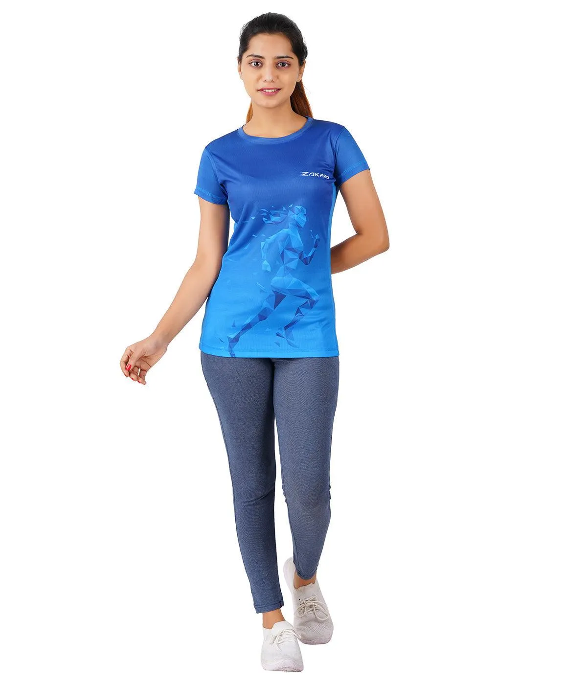 ZAKPRO Women Sports Tees (Bluish Run)