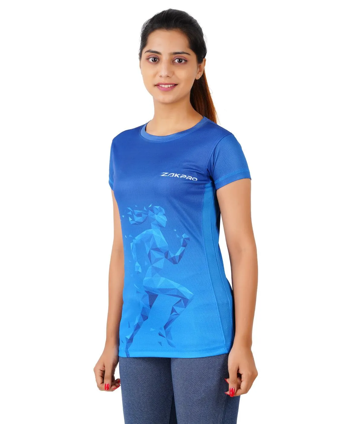 ZAKPRO Women Sports Tees (Bluish Run)