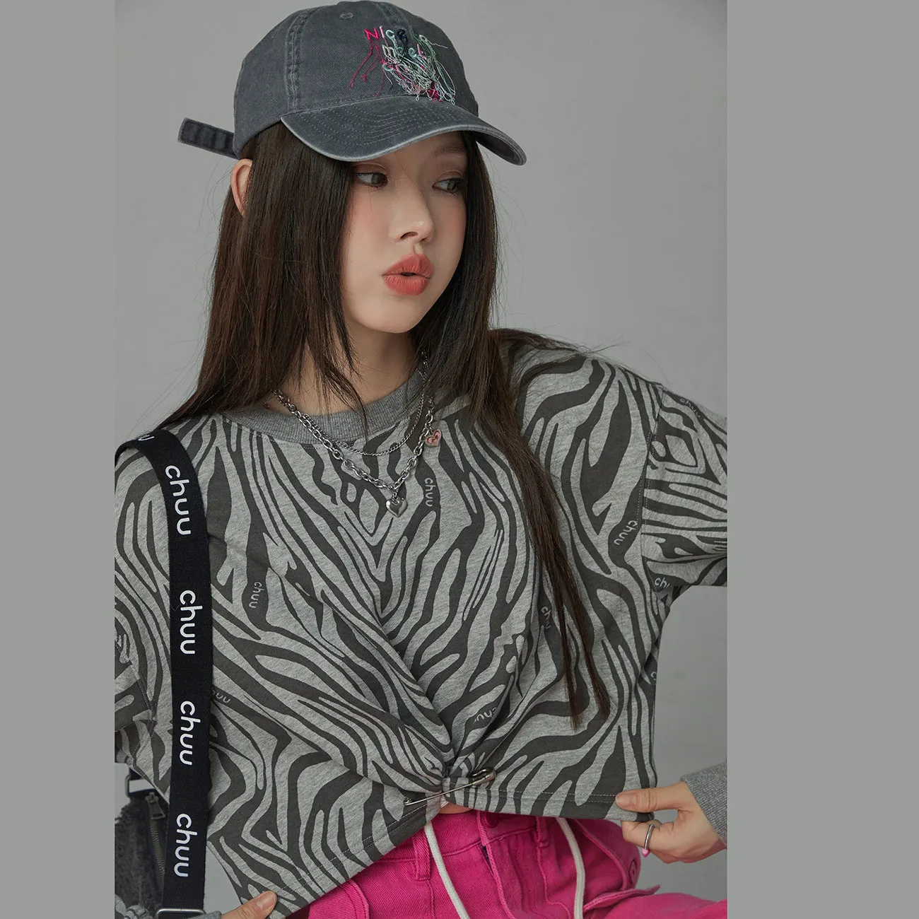 Zebra Crop Sweatshirt