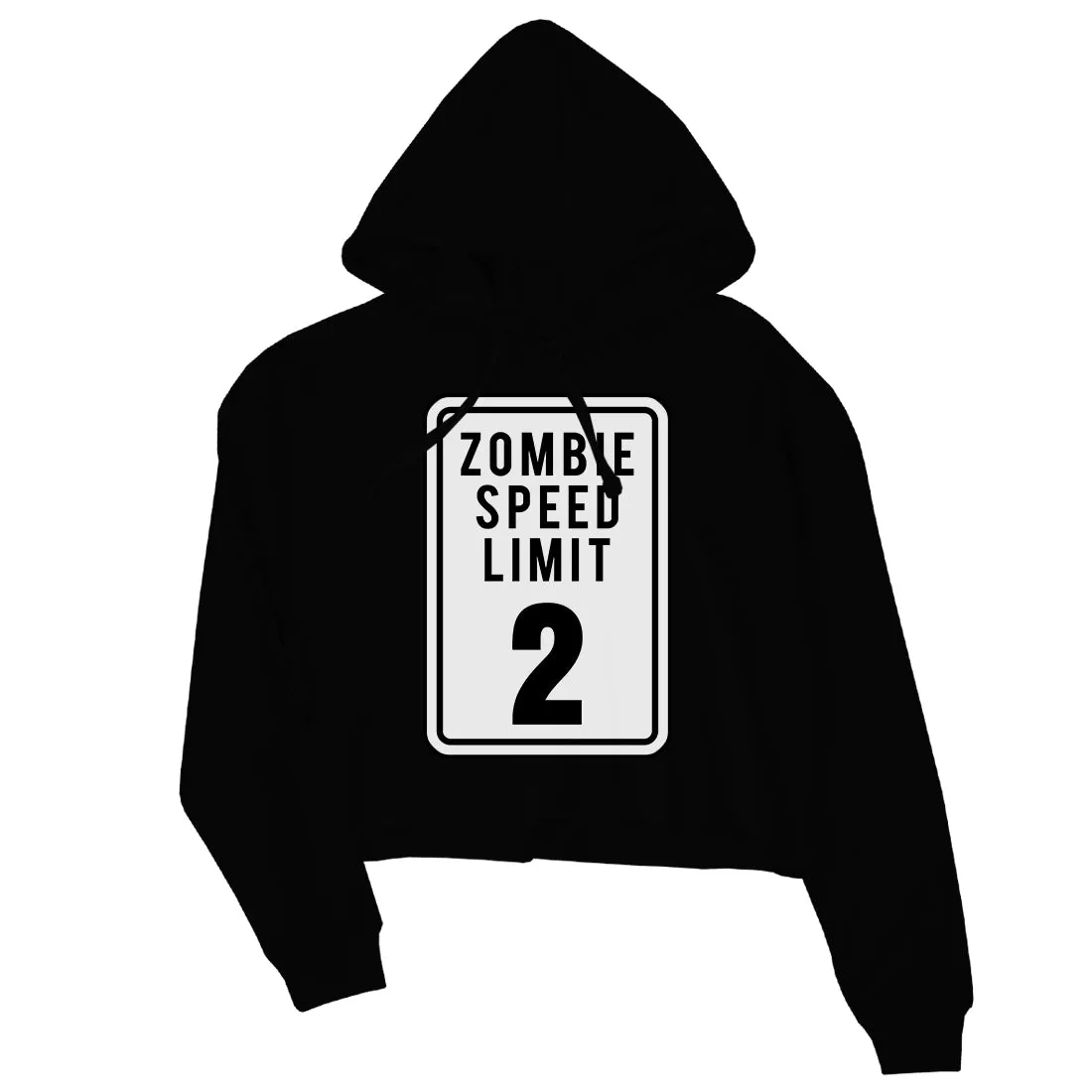 Zombie Speed Limit Womens Crop Hoodie