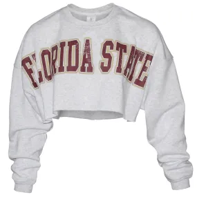 ZooZatz Women's Florida State Uber Crop Crew Fleece - Ash